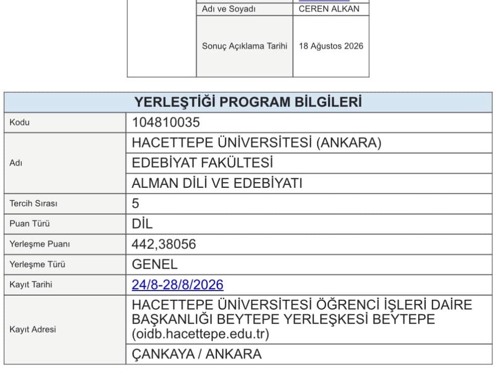 Sınav Sonucu 3