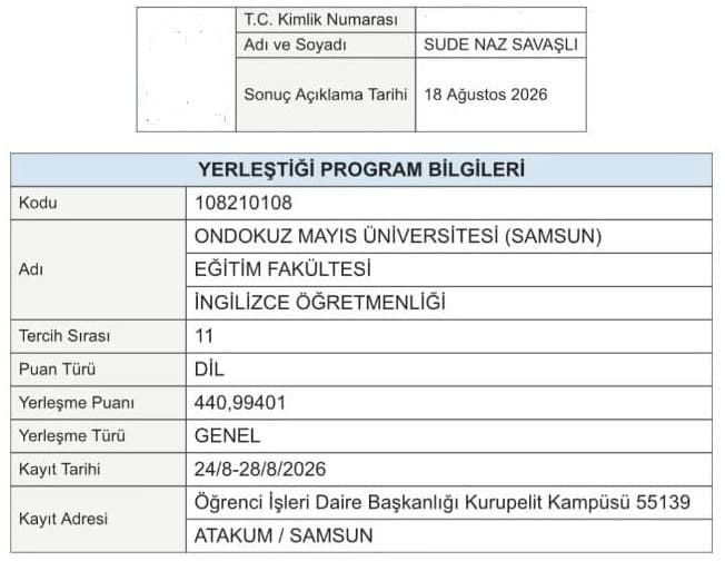 Sınav Sonucu 4