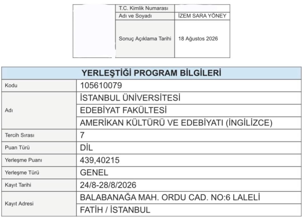 Sınav Sonucu 5