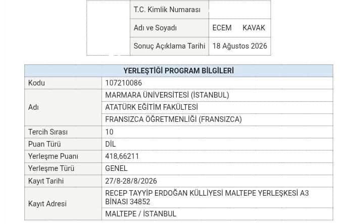 Sınav Sonucu 6
