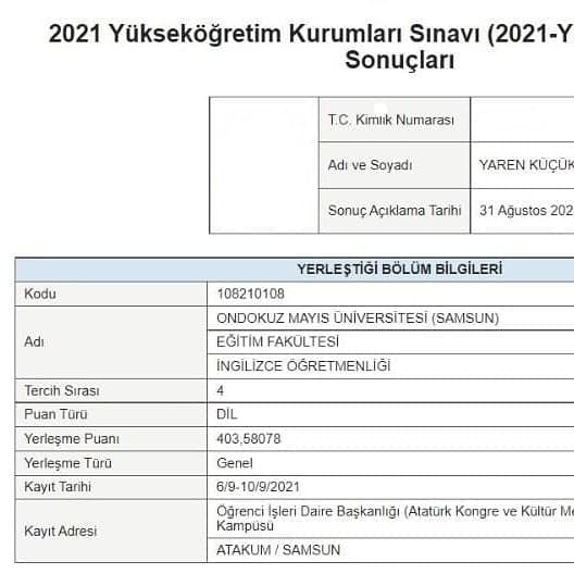 Sınav Sonucu 7
