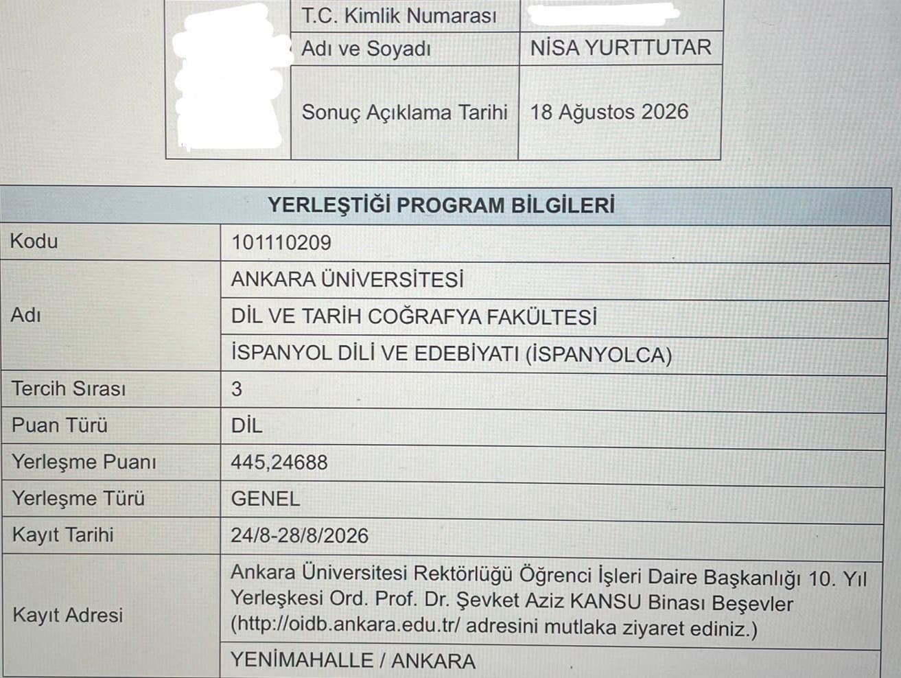 Sınav Sonucu 14