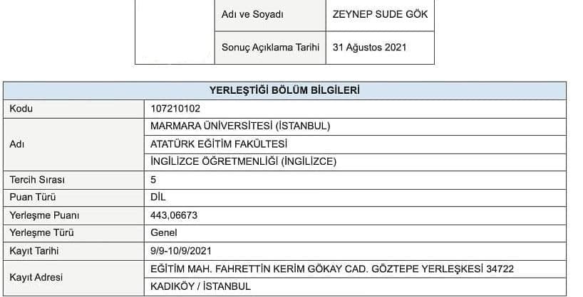 Sınav Sonucu 15