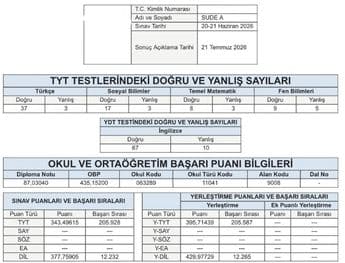 Sınav Sonucu 23