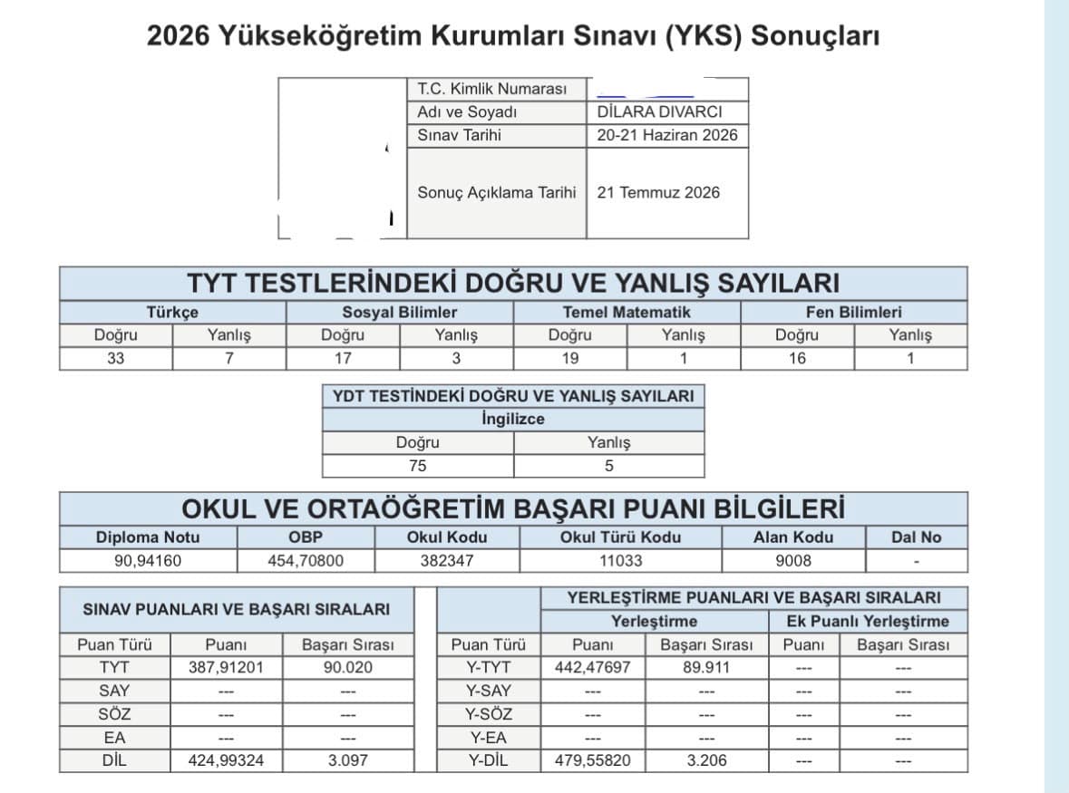 Sınav Sonucu 31