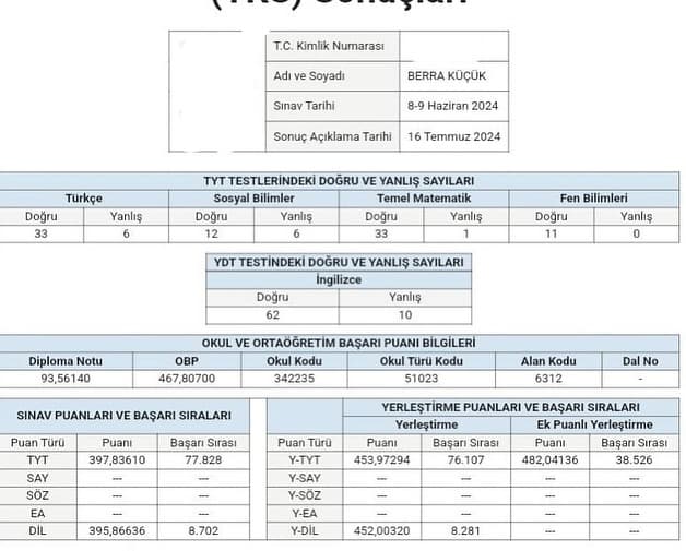 Sınav Sonucu 41
