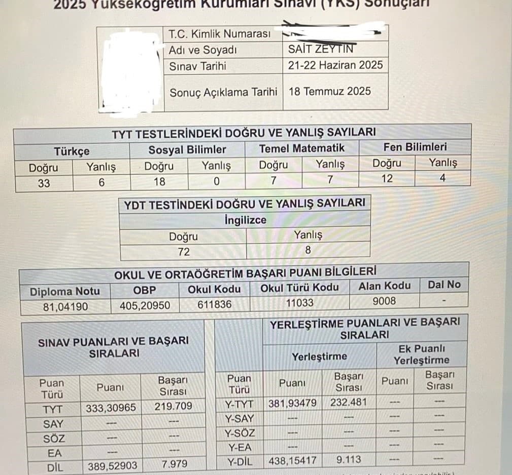 Sınav Sonucu 45