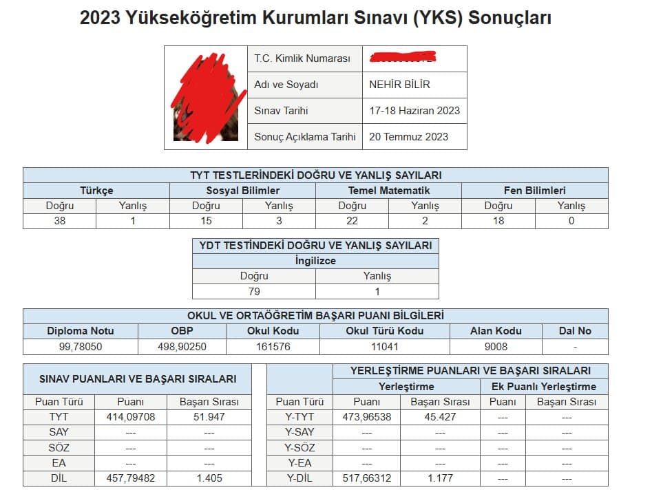 Sınav Sonucu 7