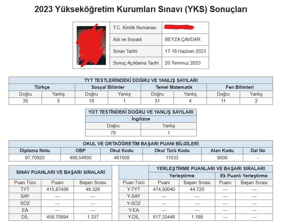Sınav Sonucu 8